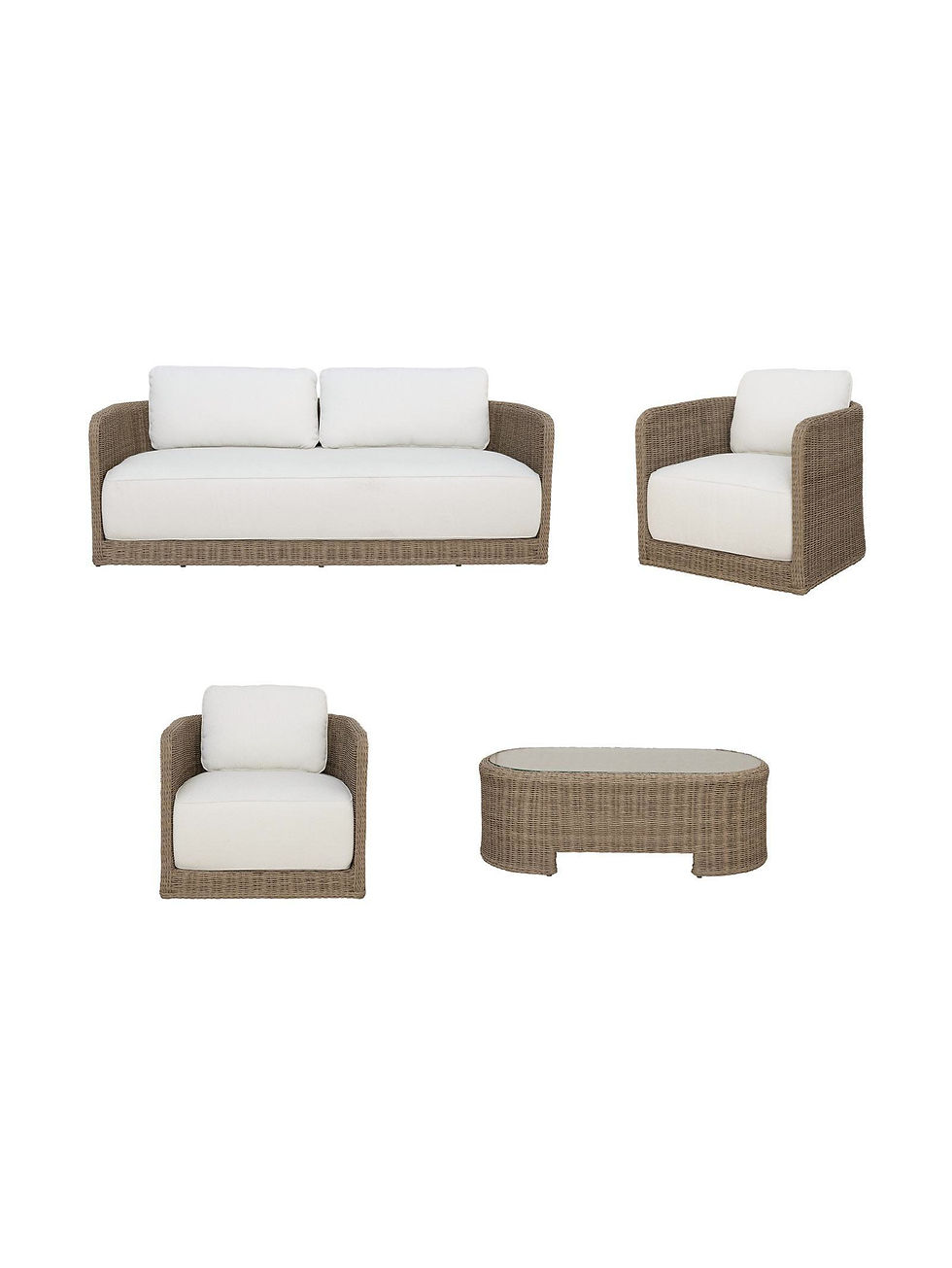 Curacao Outdoor Sofa Set in Creamed Honey