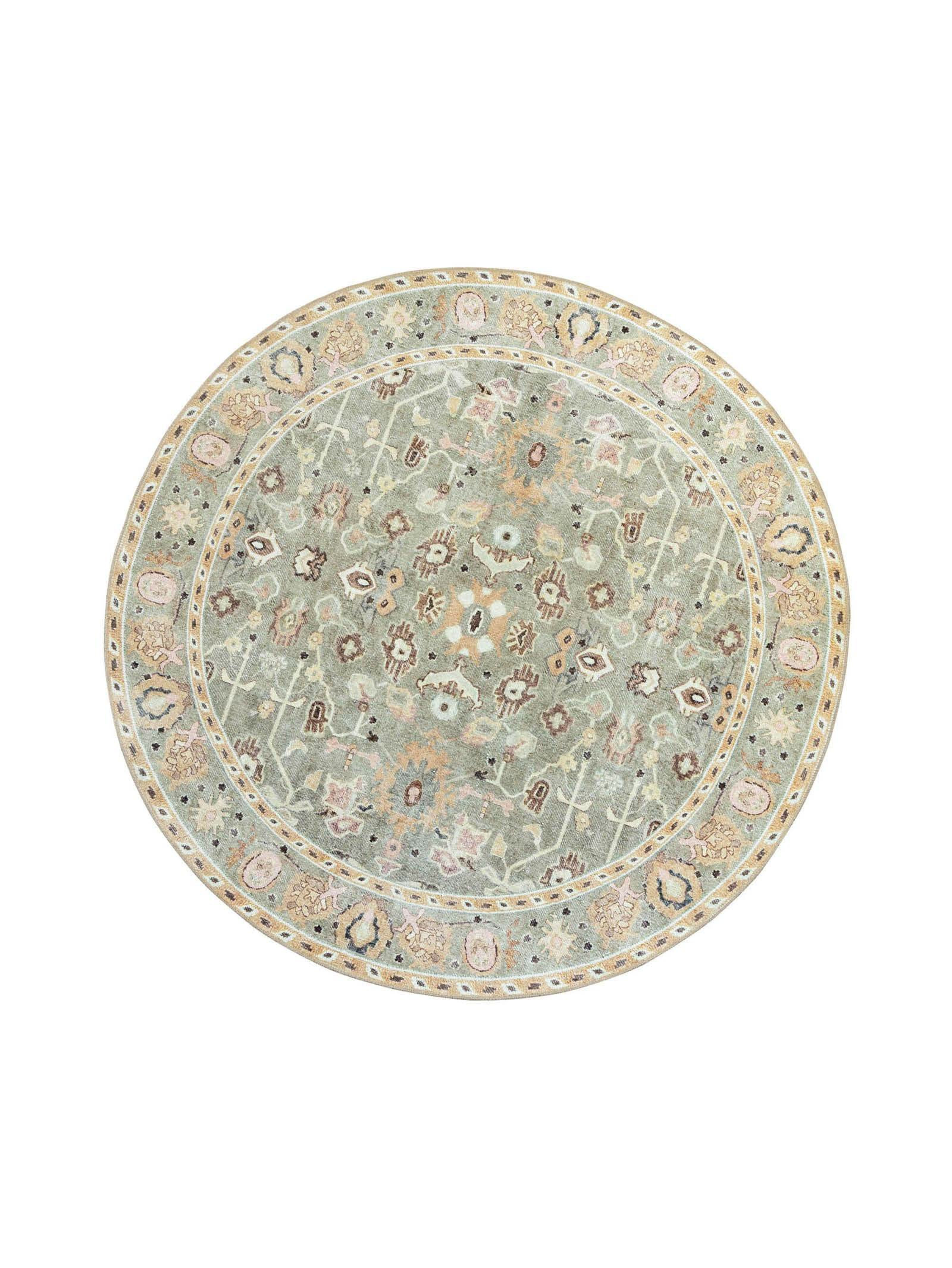 Baroness Round Rug in Blush