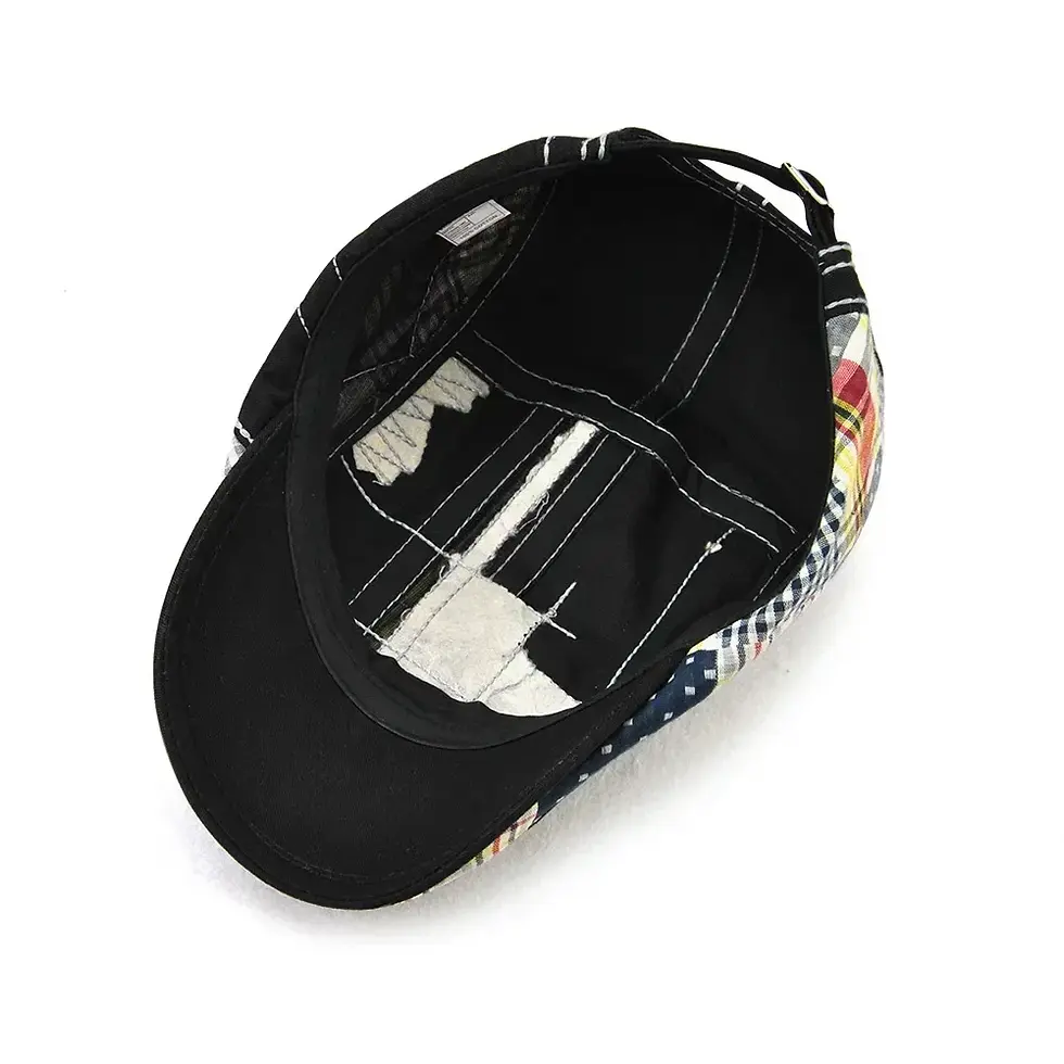 Thumbnail: Plaid Cotton Sun Visor Beret Newsboy Cap Hat.