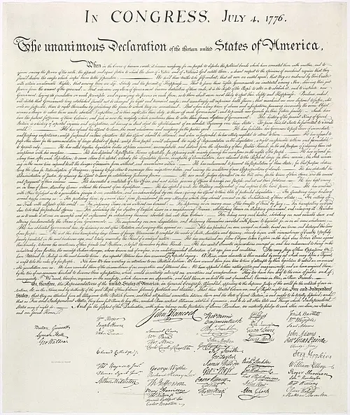 The 1823 facsimile of Timothy Matlack's engrossed copy of the Declaration of Independence
