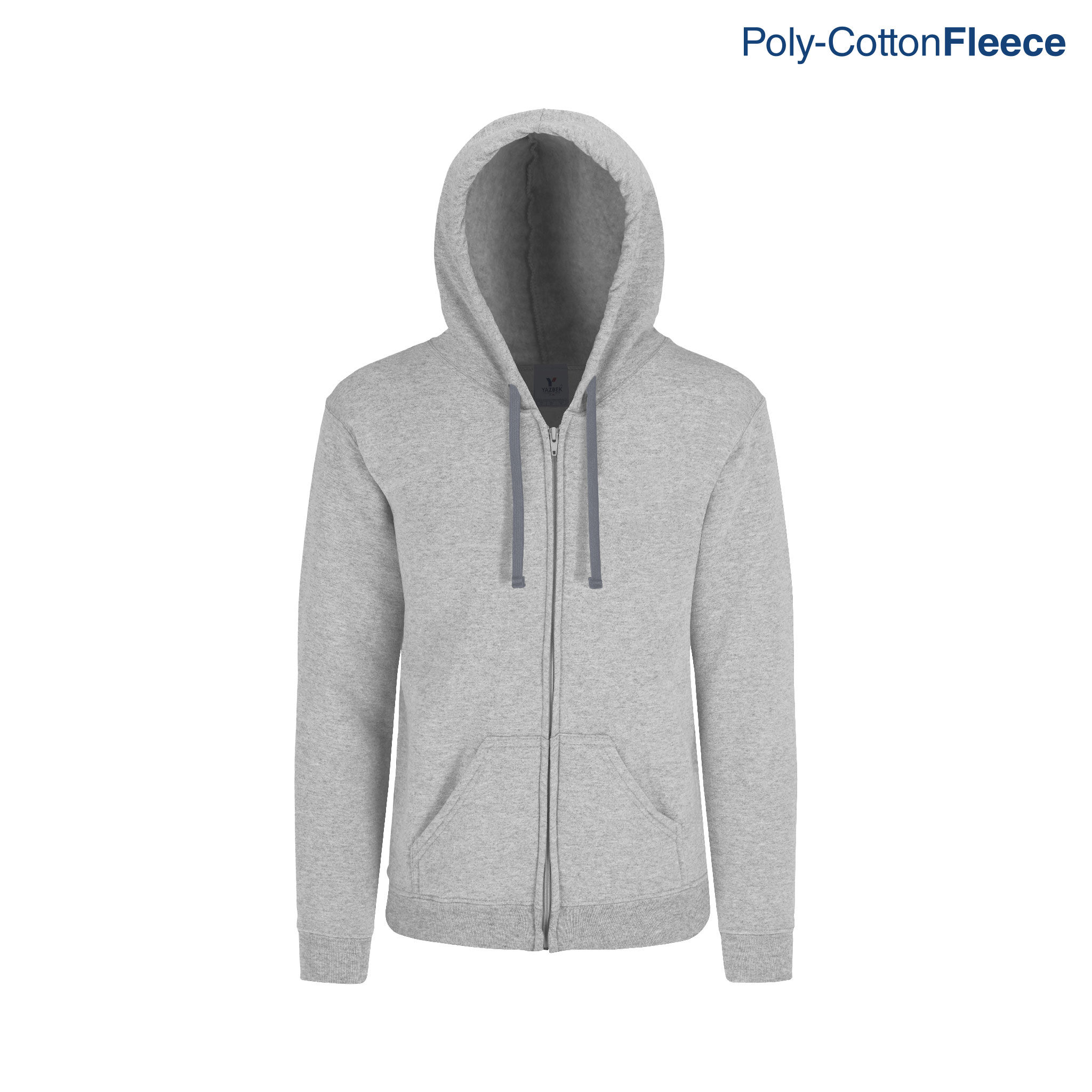 Sudadera con Capucha, Cangurera y Cierre Unisex Joven/Niño - J0702 GJ - Gris Jas