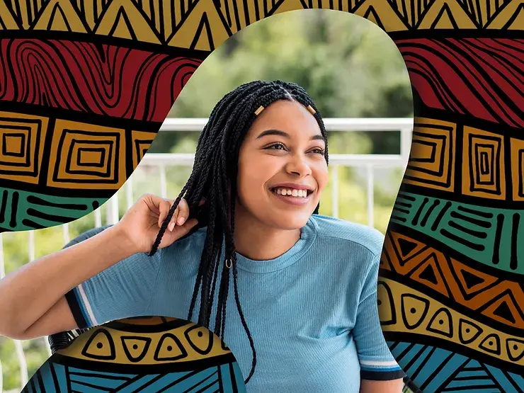 Isabel exibe suas tranças. Foto: Acervo Pessoal.