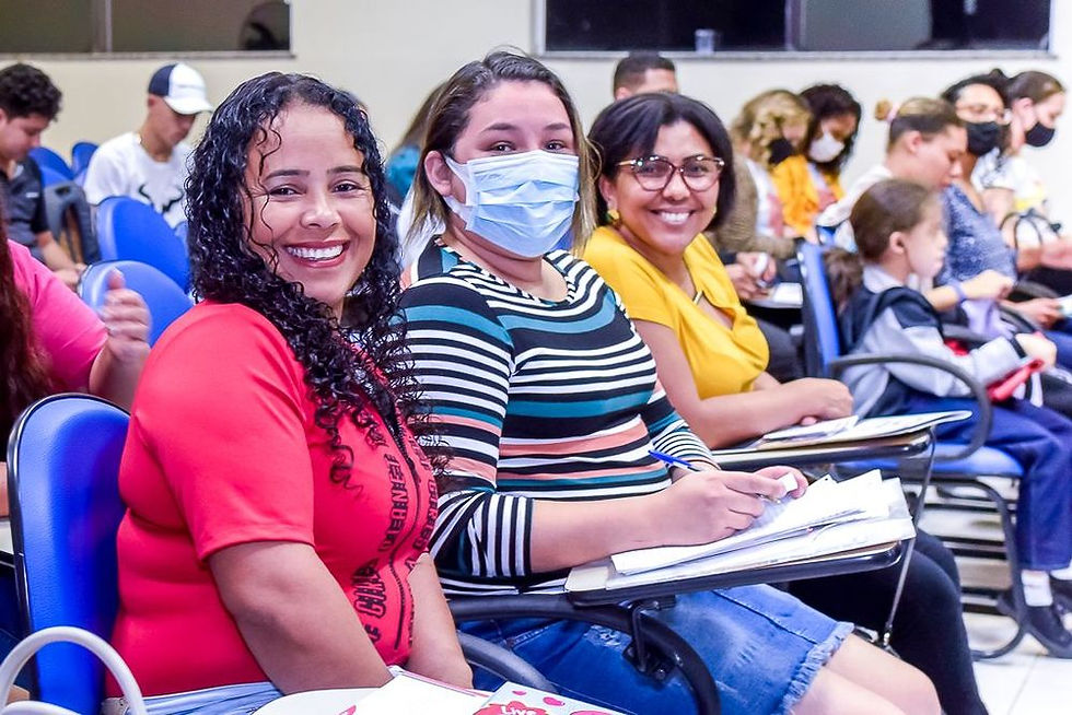 Alunas durante a semana de aulas presenciais