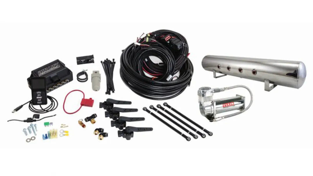 1/4" Air Line, 5 Gallon Polished Aluminum Tank, VIAIR 444C Compressor