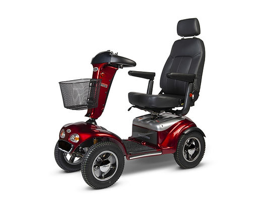 A red Shoprider Trail Blazer SE mobility scooter