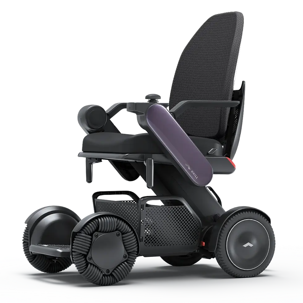 Thumbnail: WHILL Model C2 High Back with plum arm covers