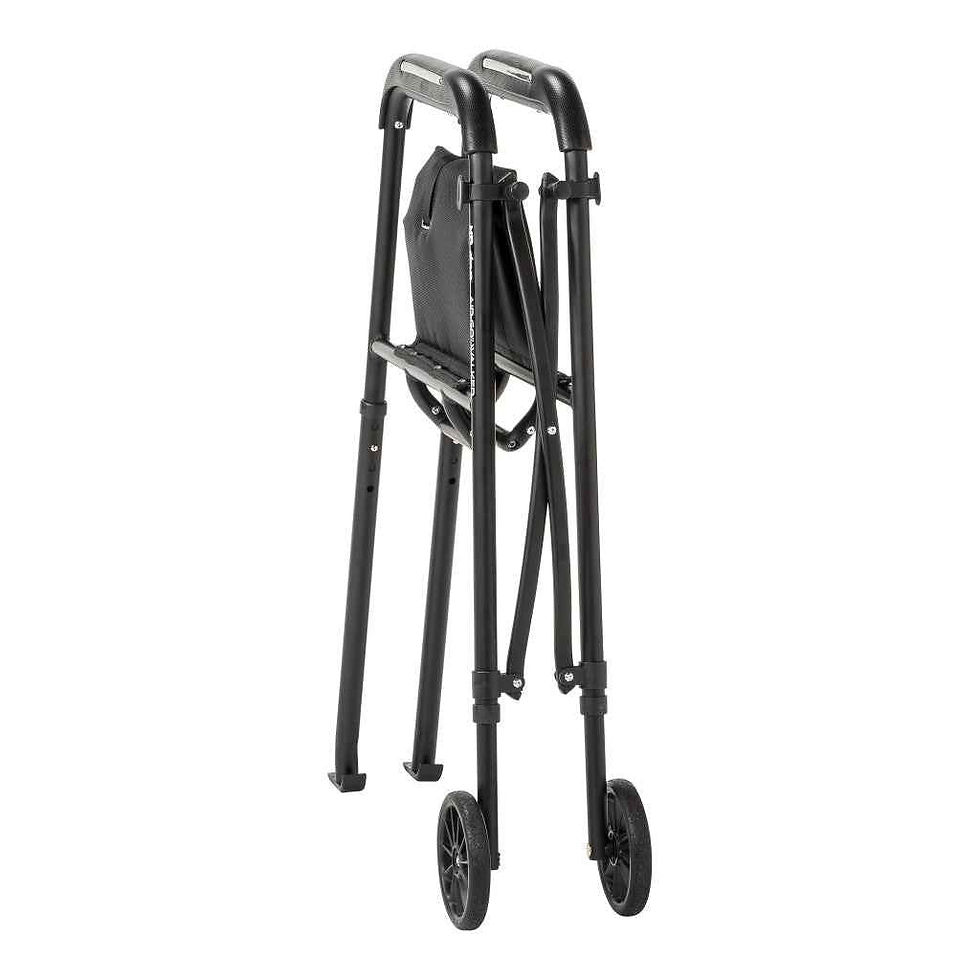 Air-Go Walker in Onyx, side profile showing the aluminium frame and seat
