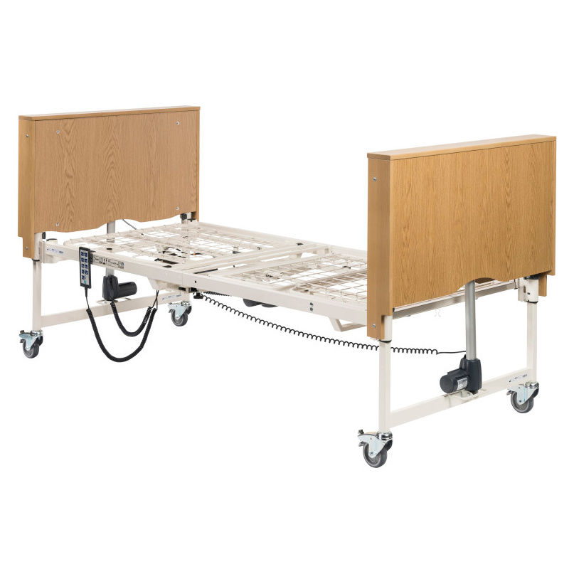 Drive Solite Pro homecare bed with oak-look end panels, flat position