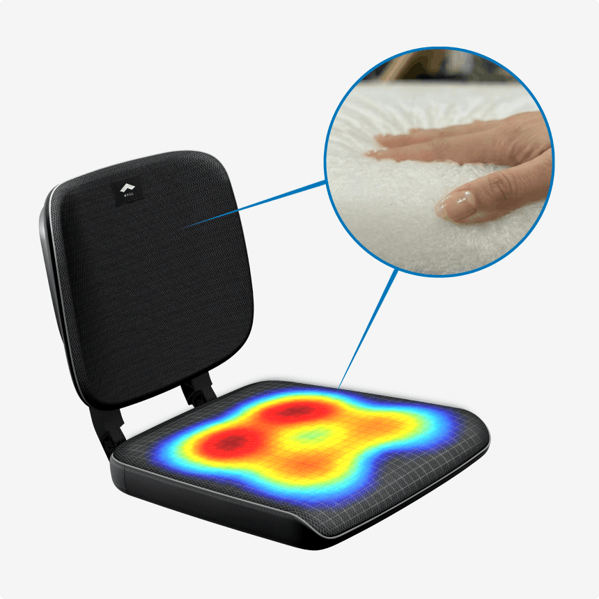 Thumbnail: The WHILL Model C Lite seat cushion with a pressure map