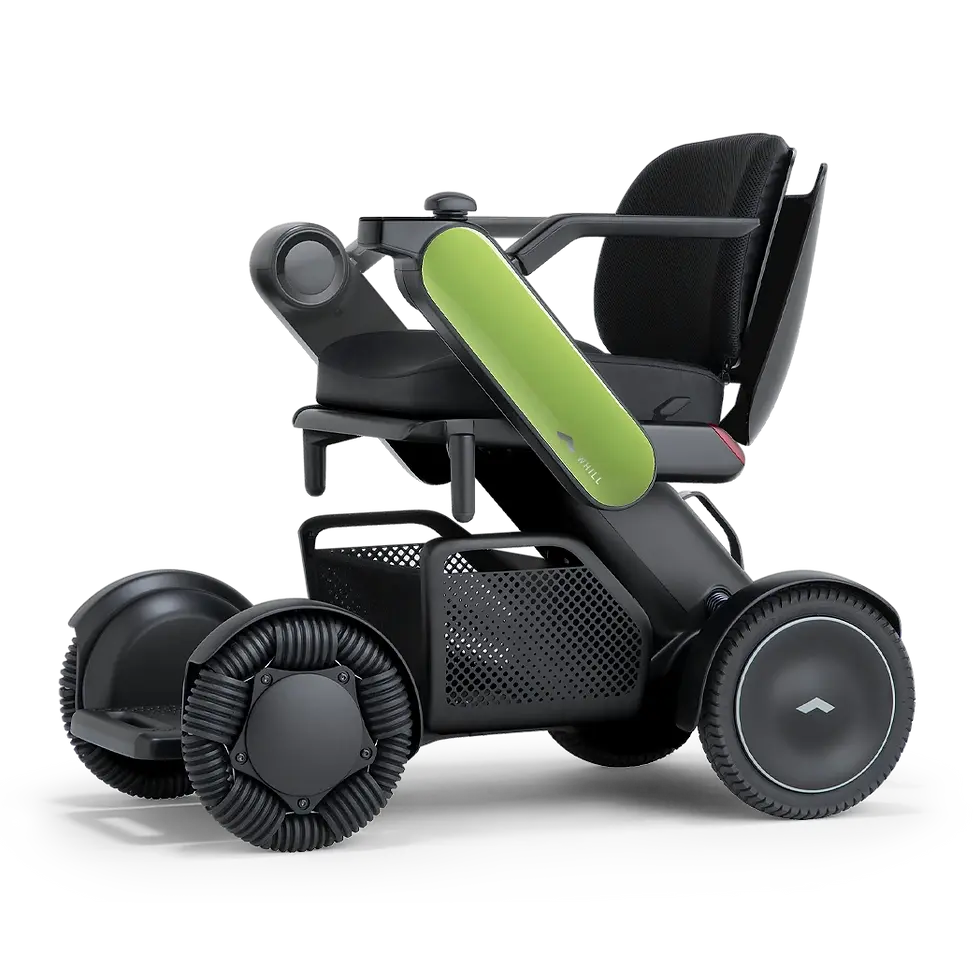 Thumbnail: WHILL Model C2 standard back with light green arm covers