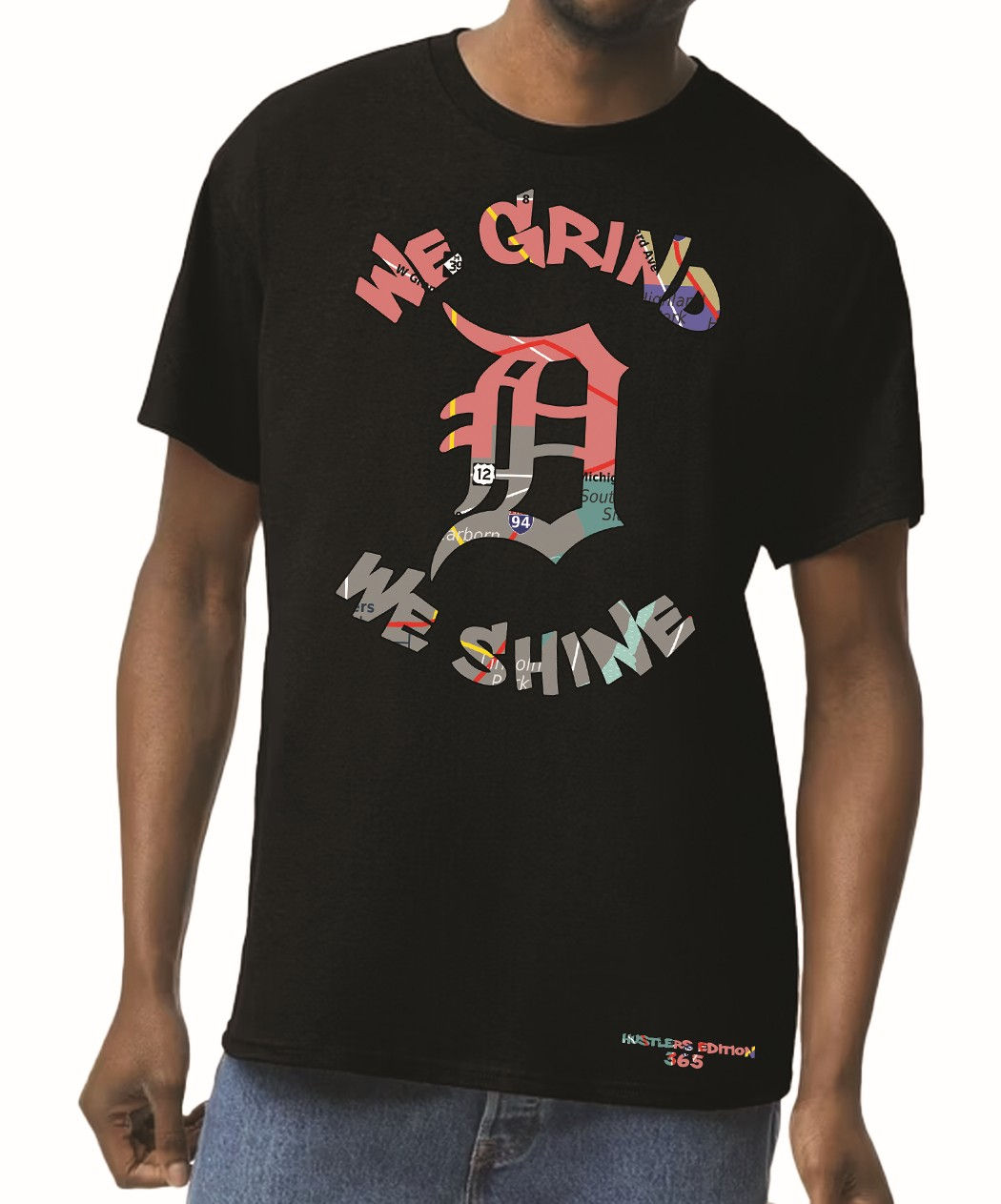 We Grind We Shine Black T
