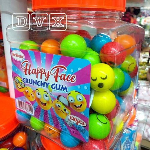 Thumbnail: Happy Face Crunch Gum 120pc mc P110