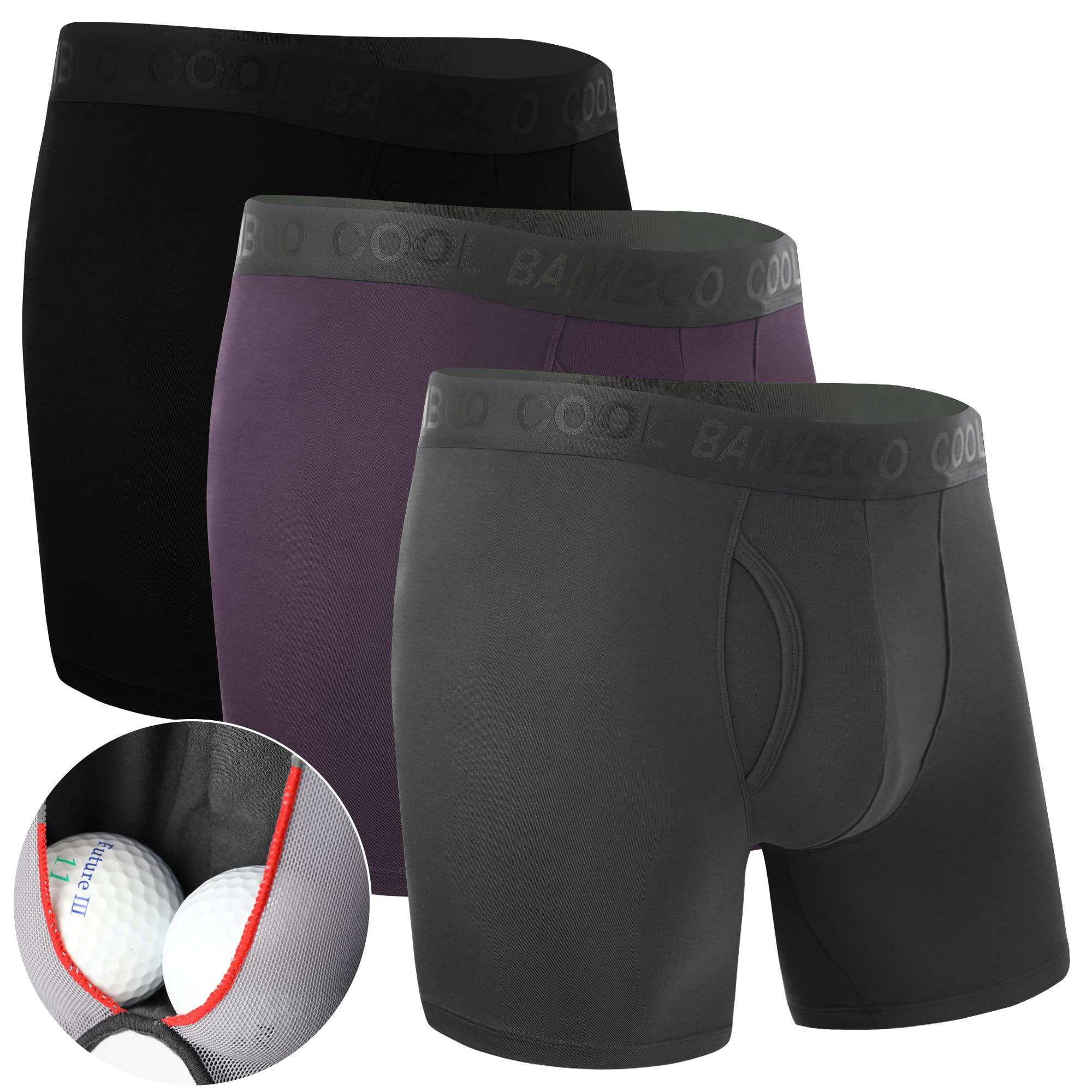 BAMBOO COOL Mens Underwear Support Pouch Mens Boxer Brief Breathable Underwear 3