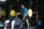 Weight training with a personal trainer