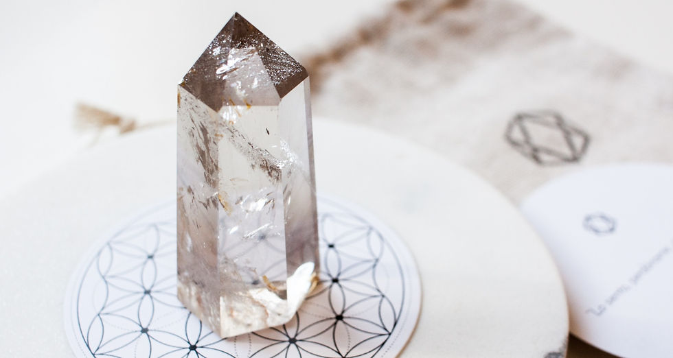 Quartz Crystal on a marble plate