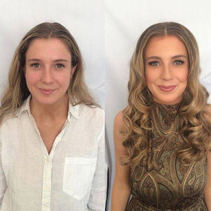 Before and after soft glam bridal makeup look by AN Artistry.