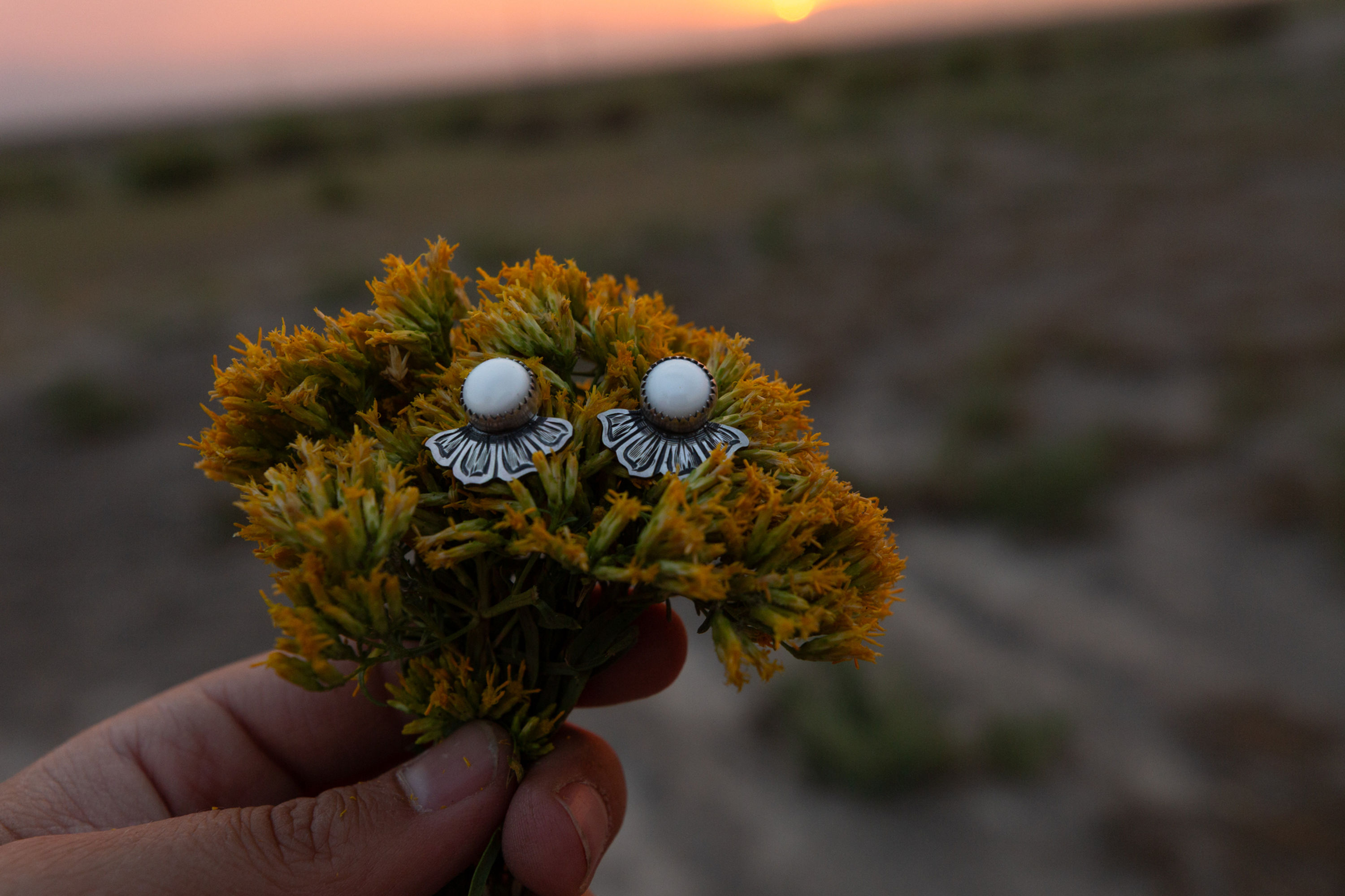Mother of Pearl Petals studs