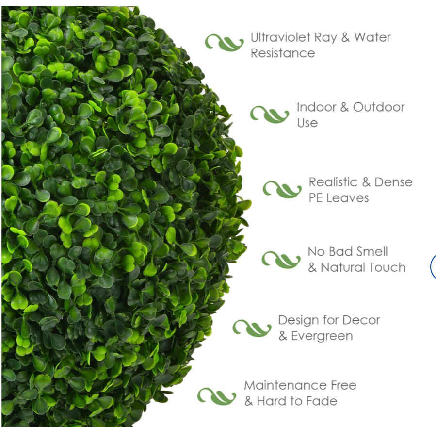 Thumbnail: Costway 2 PCS 15.7" Artificial Boxwood Topiary Balls