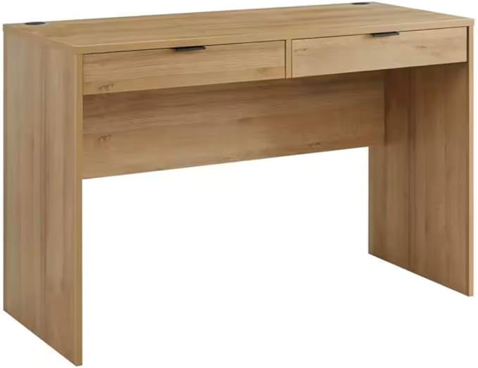 Thumbnail: Bromley 46 in. Rectangular Light Oak 2-Drawer Writing Desk