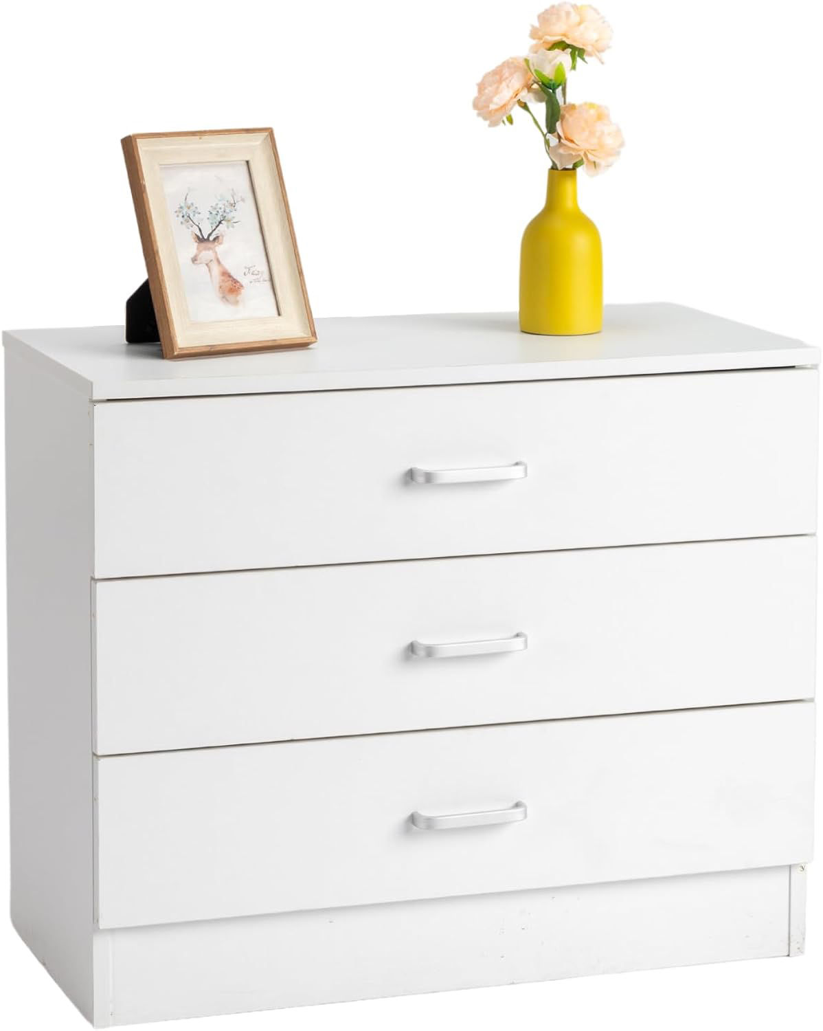 3 Drawer White Dresser 
