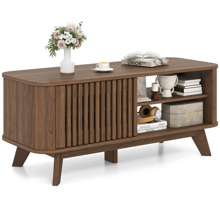 Thumbnail: Rectangular Coffee Table with Storage and Adjustable Shelves