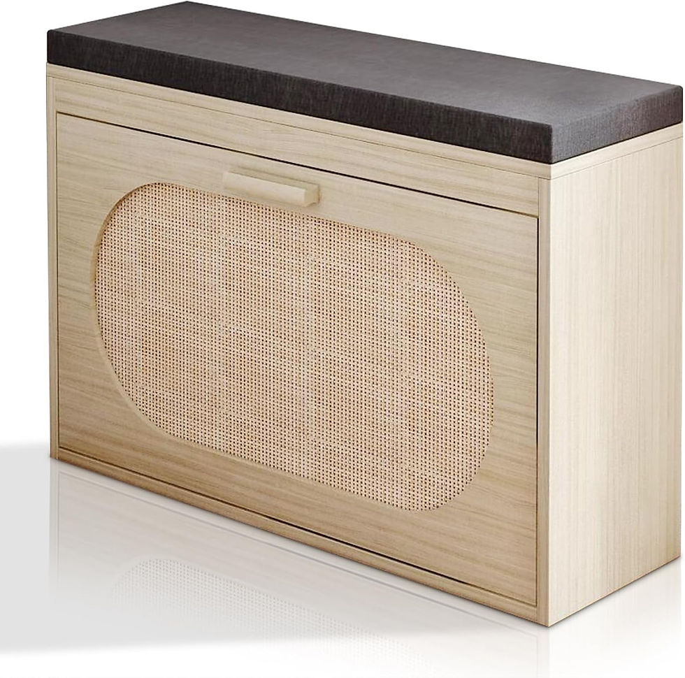 Thumbnail: Shoe Cabinet with Flip-Drawer and Seat Cushion