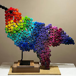 Sculpture with recycled materials