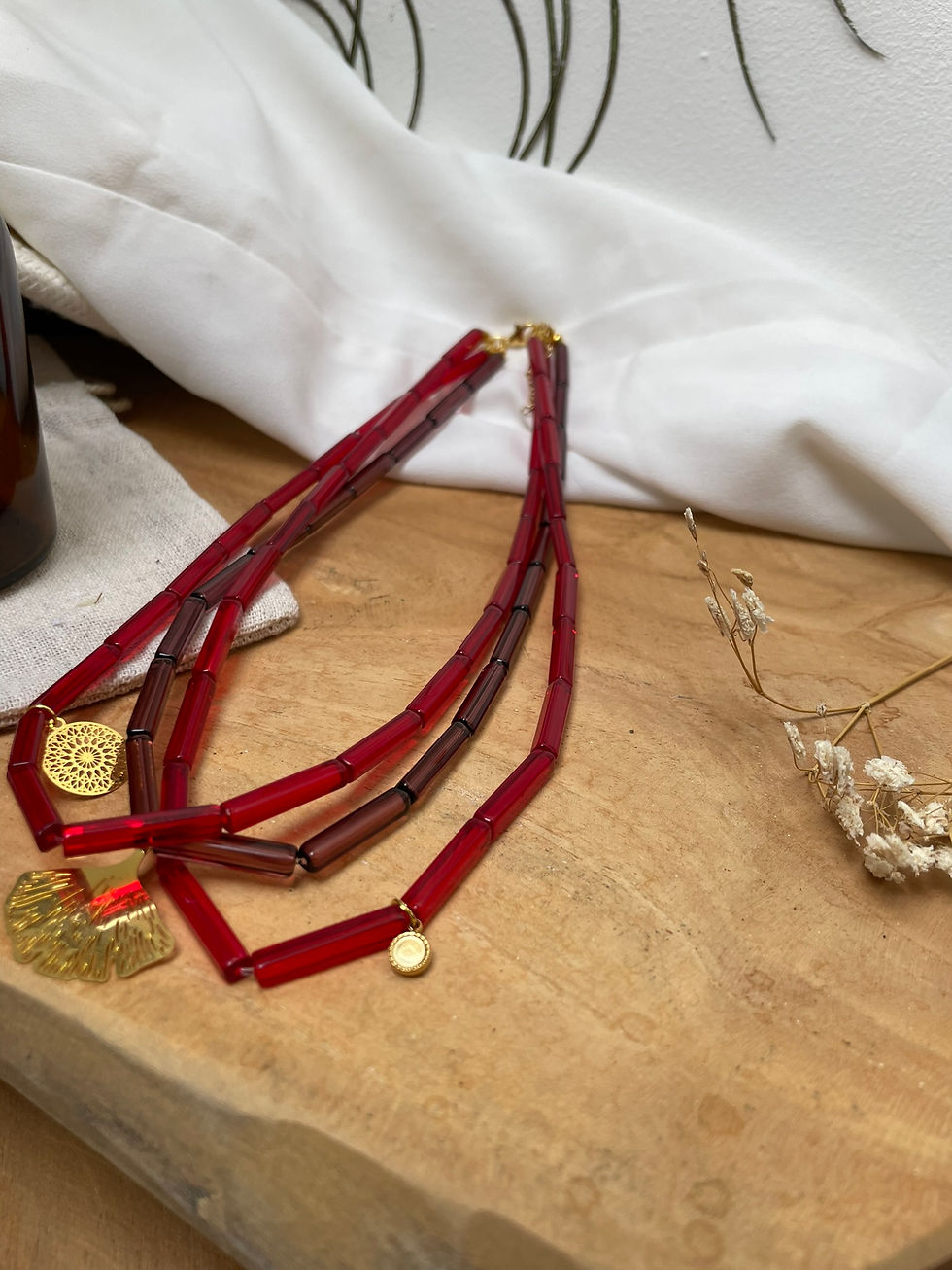 Miniature : Collier triple ginkgo