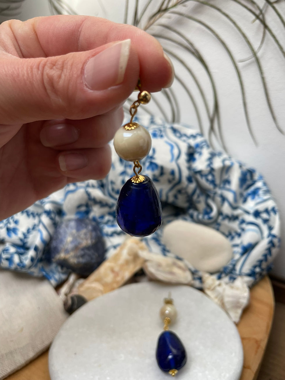 Thumbnail: Boucles d'oreilles pendantes méditerranée