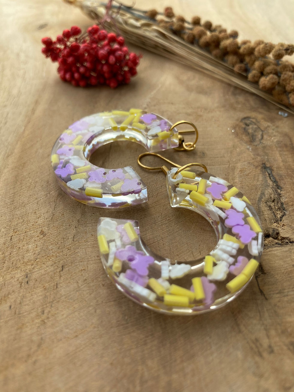 Miniature : Boucles d'oreilles en résine