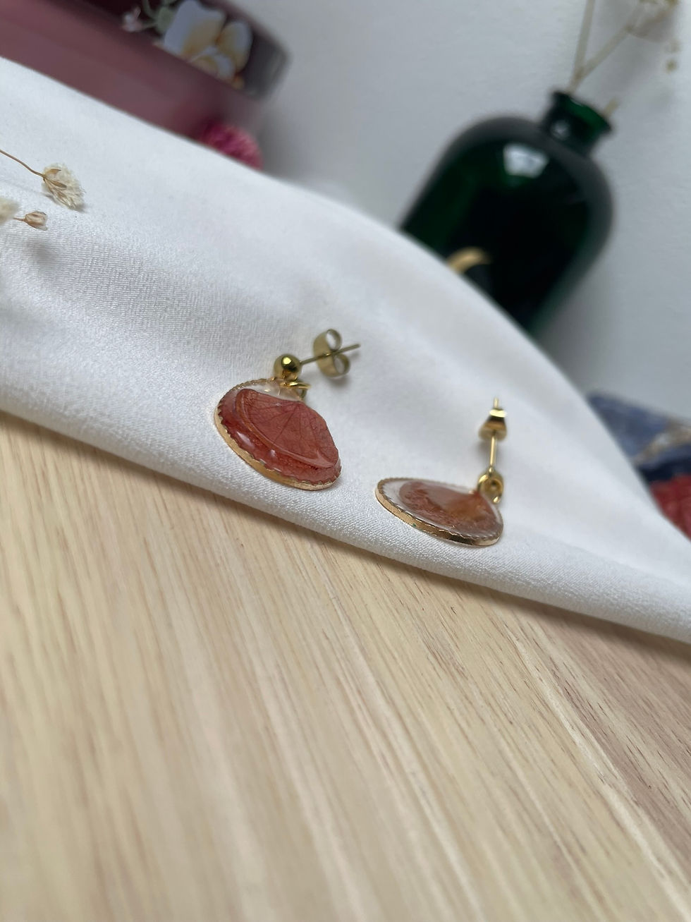 Miniature : Boucles d'oreilles résine et bordures