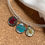 Miniature : Collier acier ras du cou pendentif argent fleur et résine