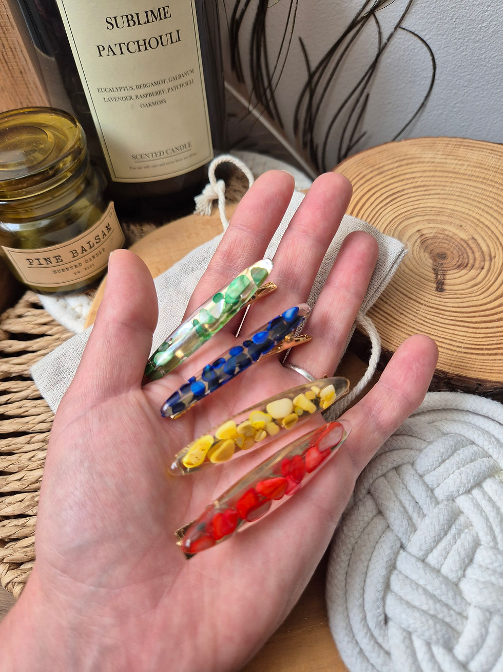 Thumbnail: Barrettes pierres fines