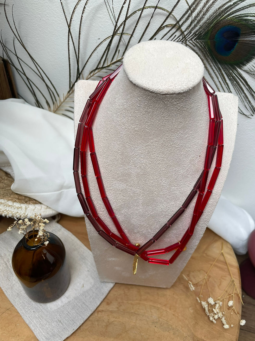 Miniature : Collier triple ginkgo