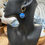 Thumbnail: Boucles d'oreilles boules bleues