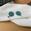 Miniature : Petites pendantes bleues clous argentés