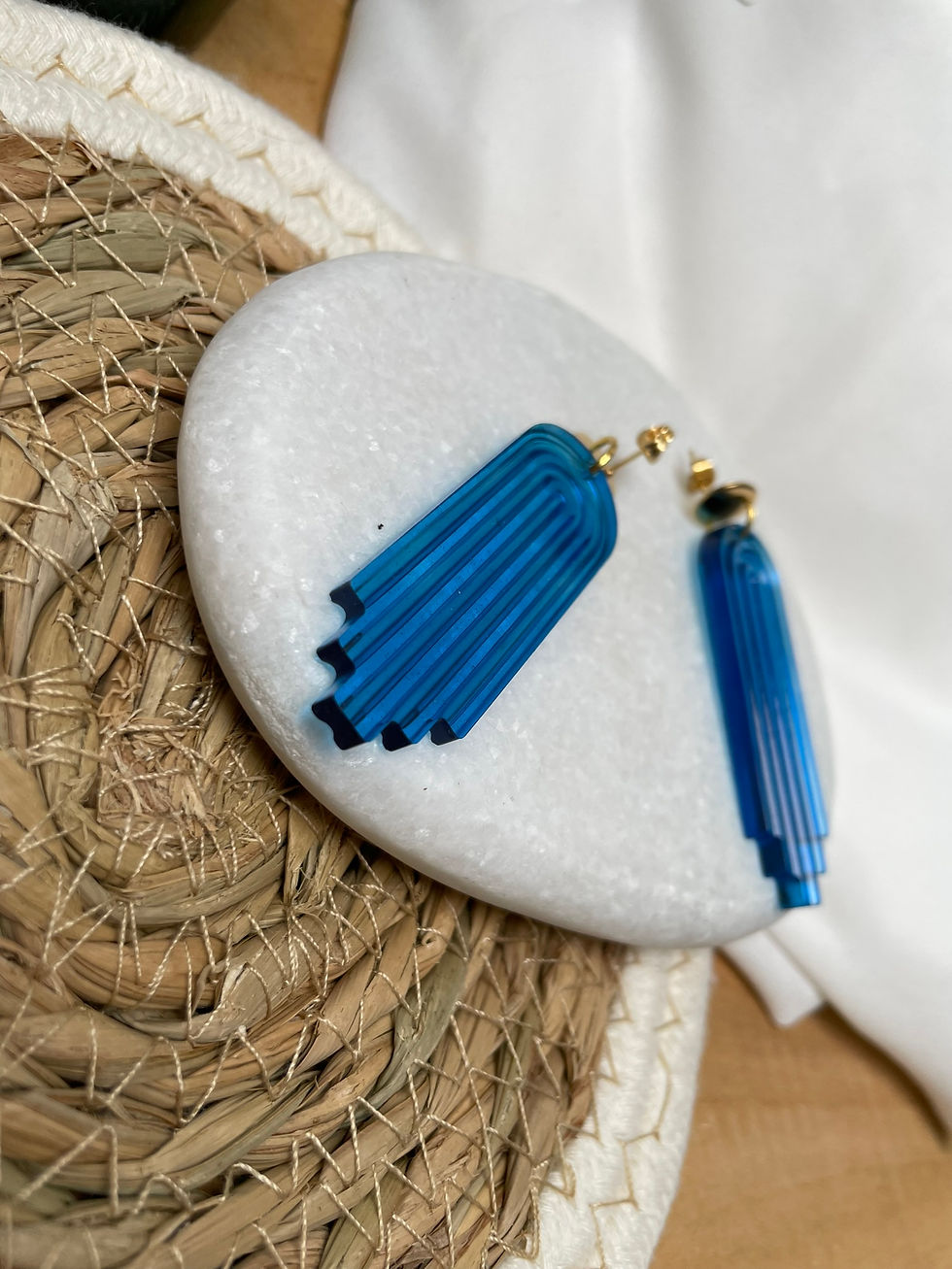 Thumbnail: Boucles d'oreilles arches bleues