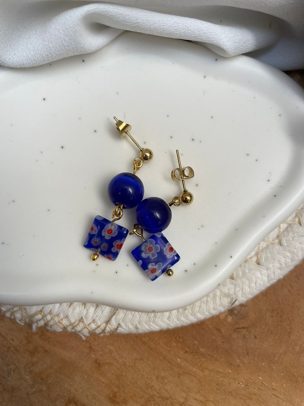 Thumbnail: Boucles d'oreilles pendantes colbalt