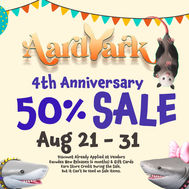 Dive Into Aardvark's 4th Anniversary Sale!!