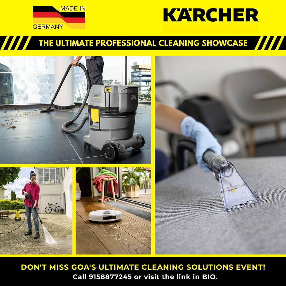Live Kärcher cleaning equipment demos in Goa. Designed for hotels, hospitals, industries & facilities.
