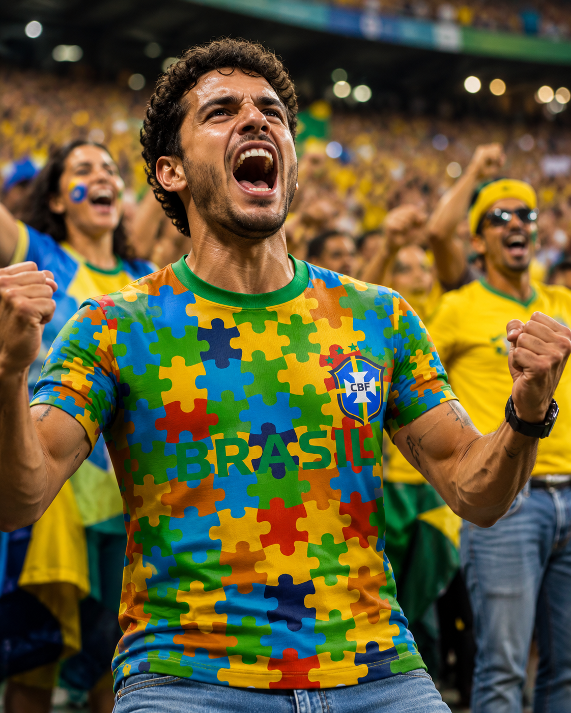 Camisa Adulto Autismo Brasil 🇧🇷 2 | Inclusão é Nosso Esporte | Edição L