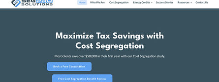 screen shot of cost seg company homepage