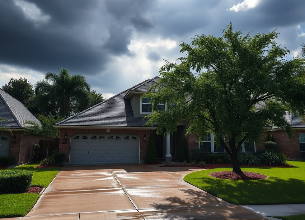 Houston home after a summer storm