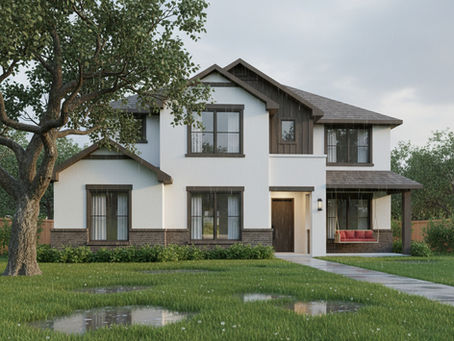 A house with ponding in the yard