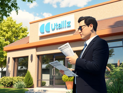 Business owner reviewing utility bill