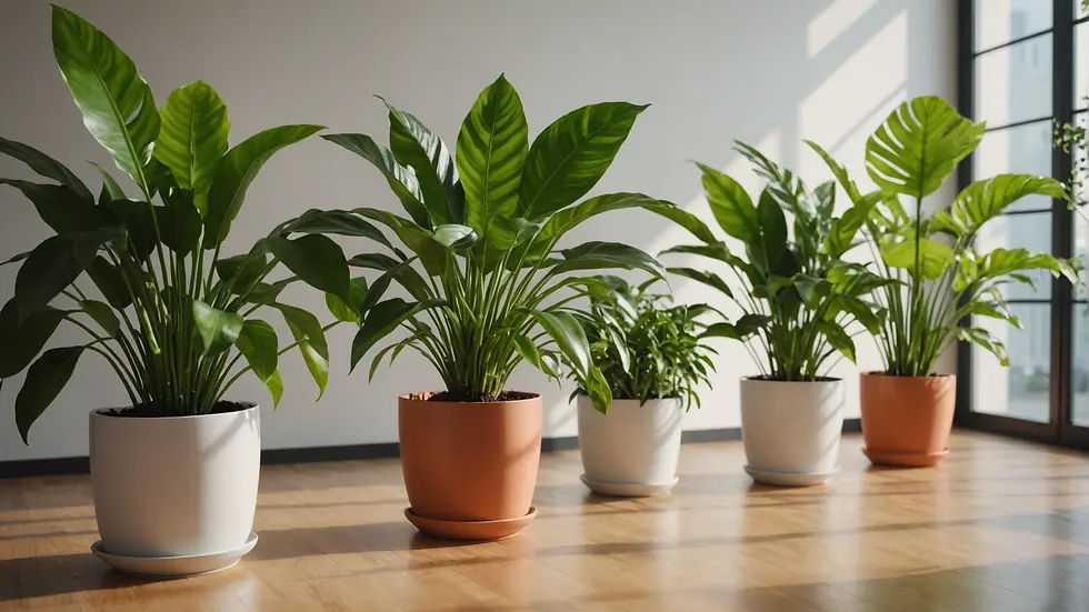 Indoor plants in a bright room