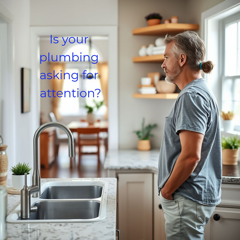 Homeowner looking thoughtfully at sink