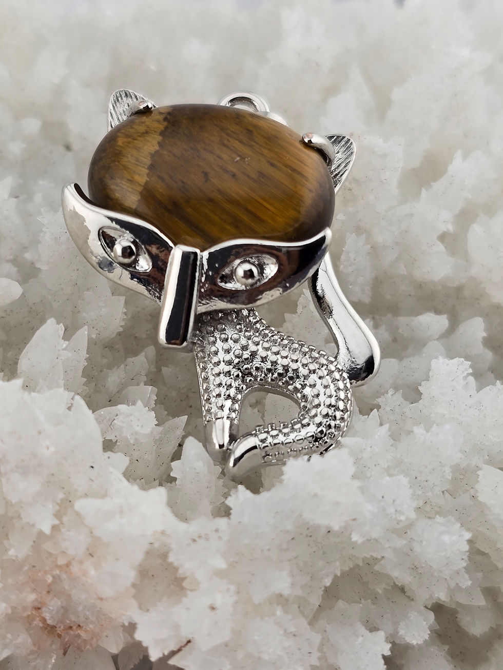 Thumbnail: {energized} Fox Spirit Guide - Tiger's Eye Pendant