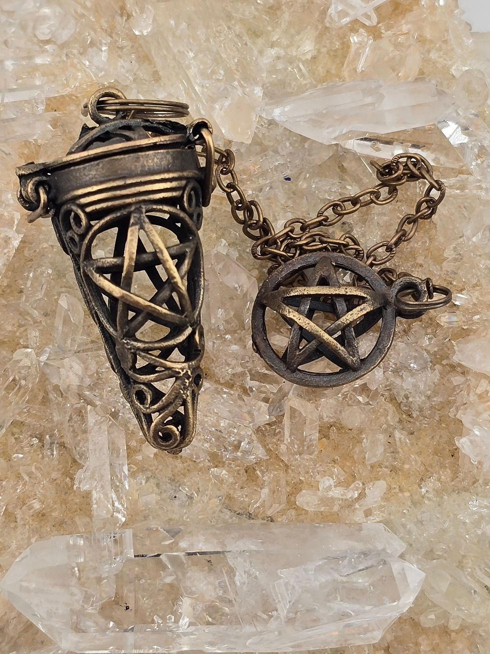 {energized} 5 Point Star Pendulum - Fill with Your Choice of Crystals