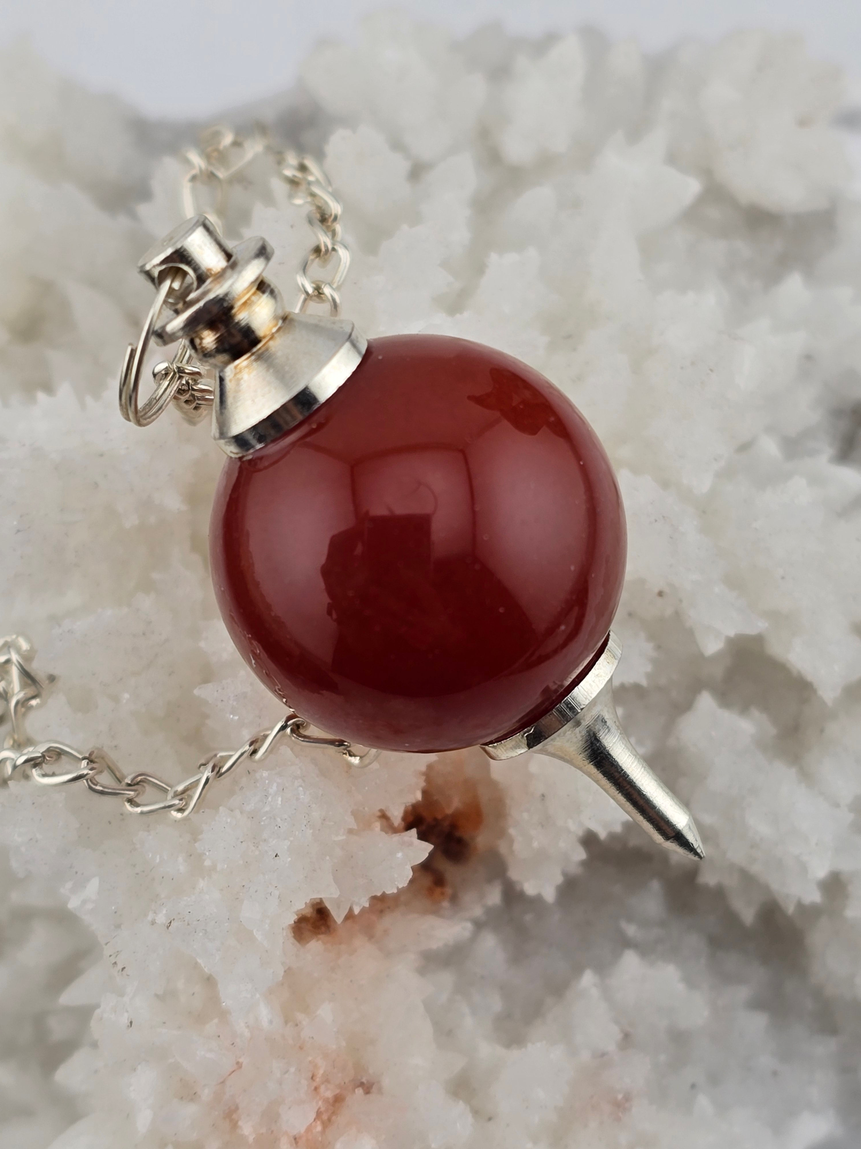 {energized} Sphere Carnelian Pendulum